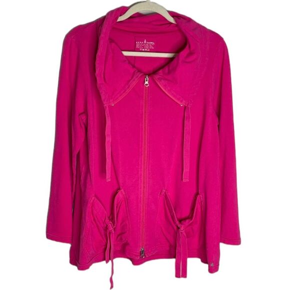 Neon Buddha Hot Pink Zip Up Jacket Size Medium - Picture 1 of 12